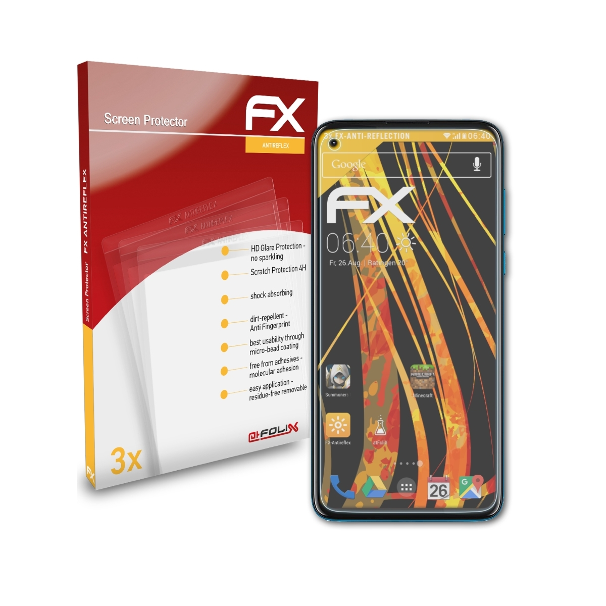 3x FX-Antireflex Motorola Power) Moto Displayschutz(für ATFOLIX G8