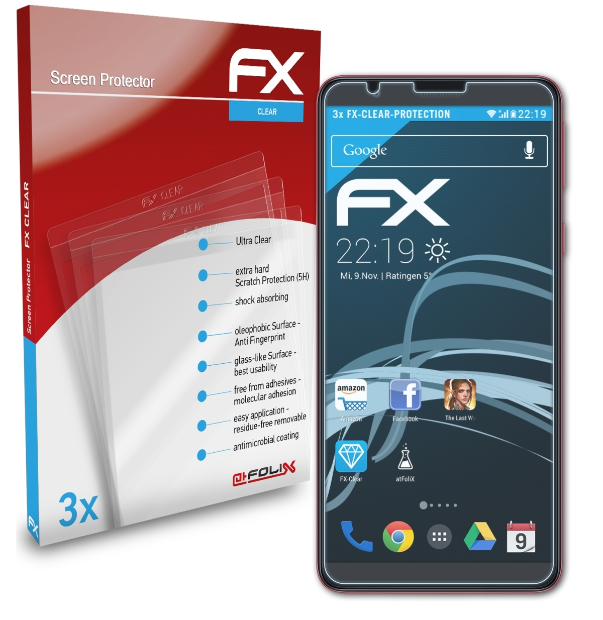 A3 Core) Displayschutz(für Galaxy Samsung ATFOLIX FX-Clear 3x