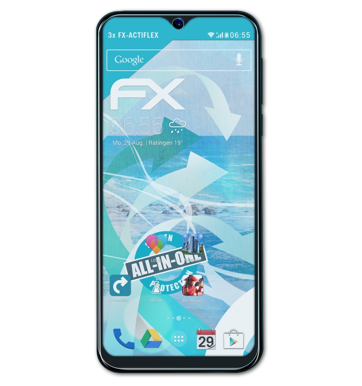 A60 3x Blackview FX-ActiFleX ATFOLIX Pro) Displayschutz(für