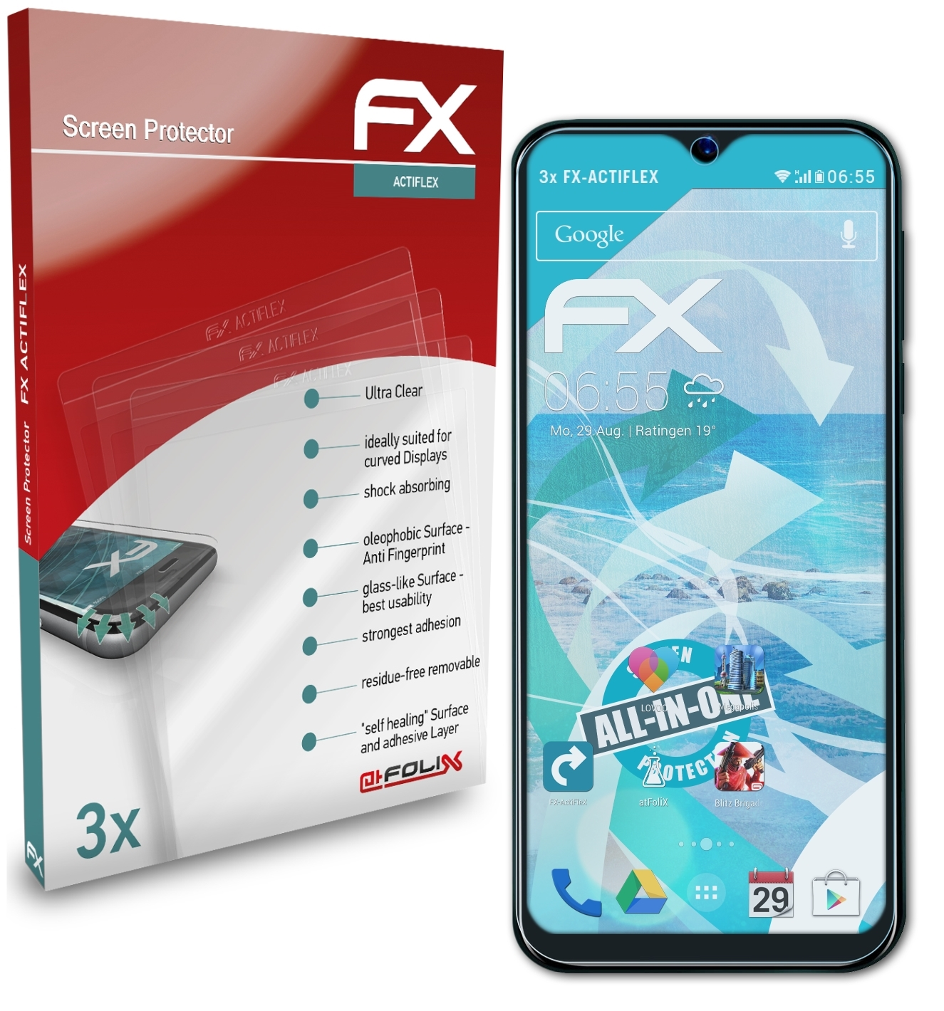 ATFOLIX 3x FX-ActiFleX Displayschutz(für Pro) Blackview A60