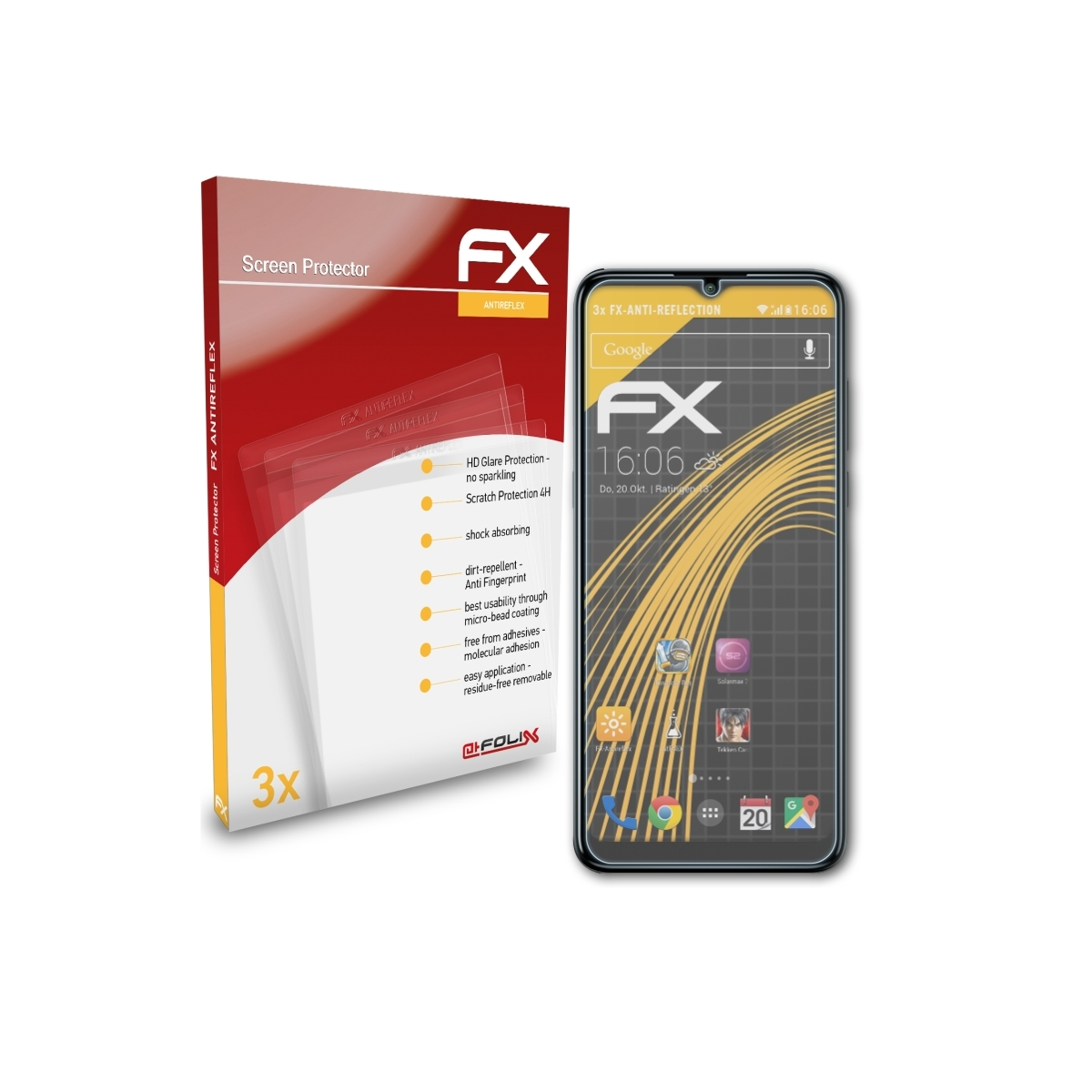 Alcatel 3x 5H) FX-Antireflex Displayschutz(für ATFOLIX