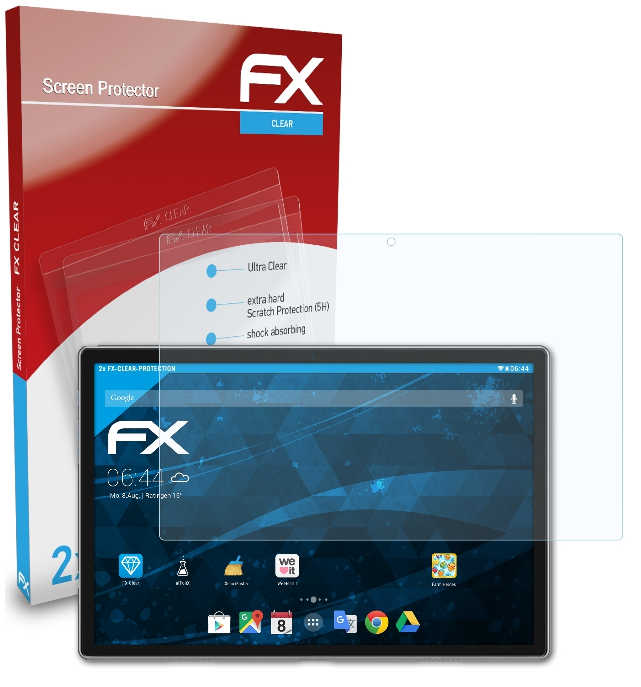 ATFOLIX 2x FX-Clear Displayschutz(für Tab A7) Ulefone