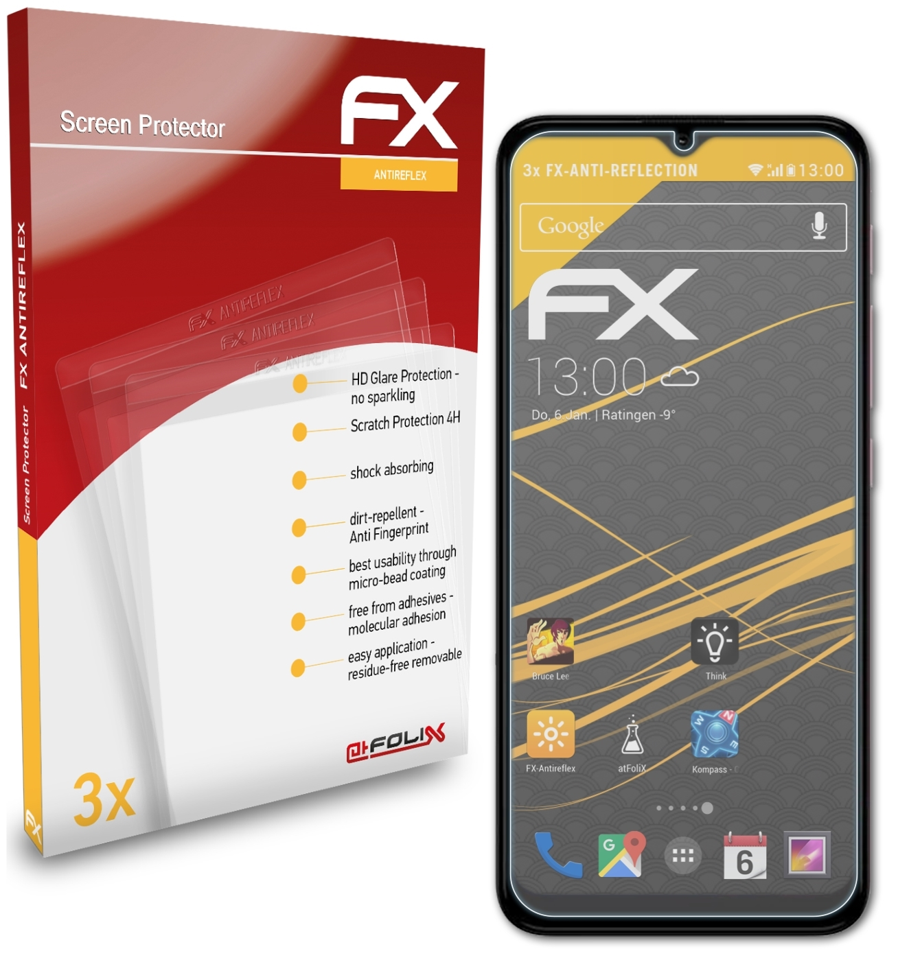 3x ATFOLIX Motorola G30) FX-Antireflex Displayschutz(für Moto