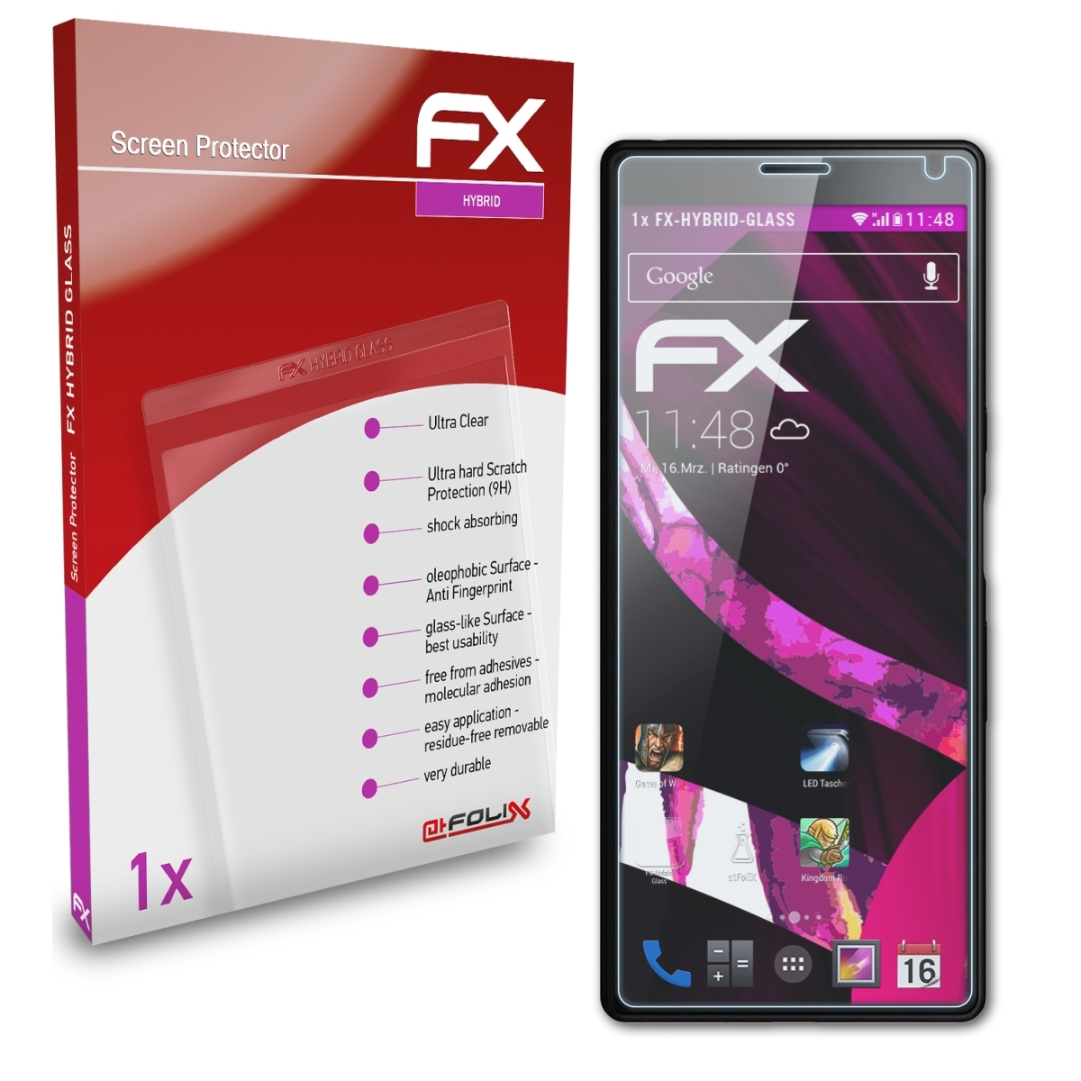 ATFOLIX FX-Hybrid-Glass Sony 10) Xperia Schutzglas(für