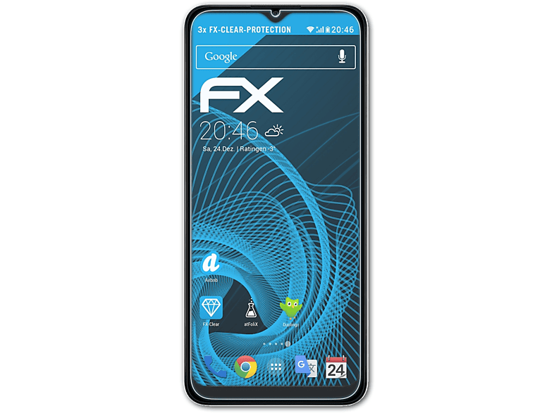 Samsung 3x ATFOLIX Galaxy A02s) Displayschutz(für FX-Clear