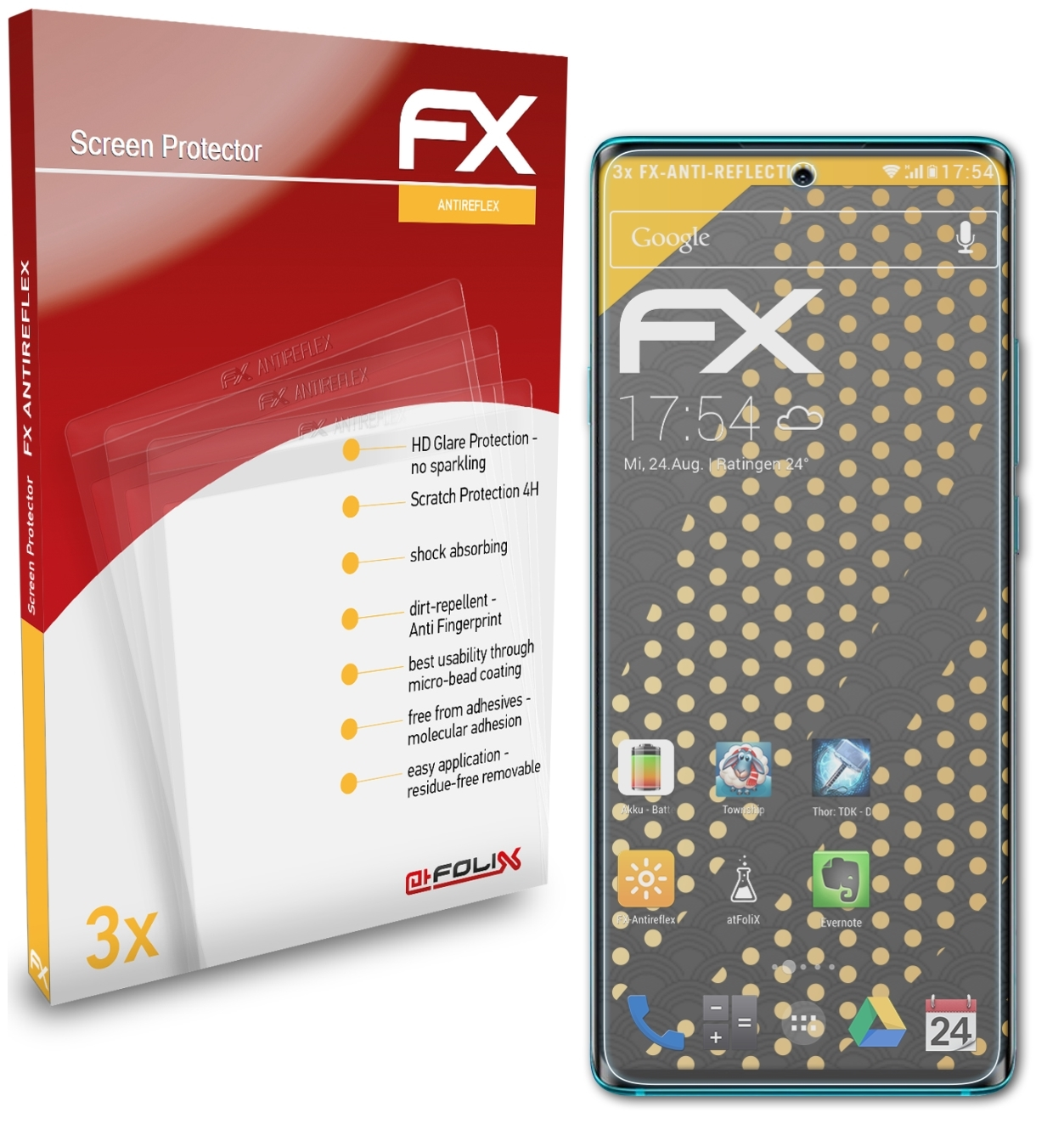 TCL 3x 20 Pro) FX-Antireflex ATFOLIX Displayschutz(für
