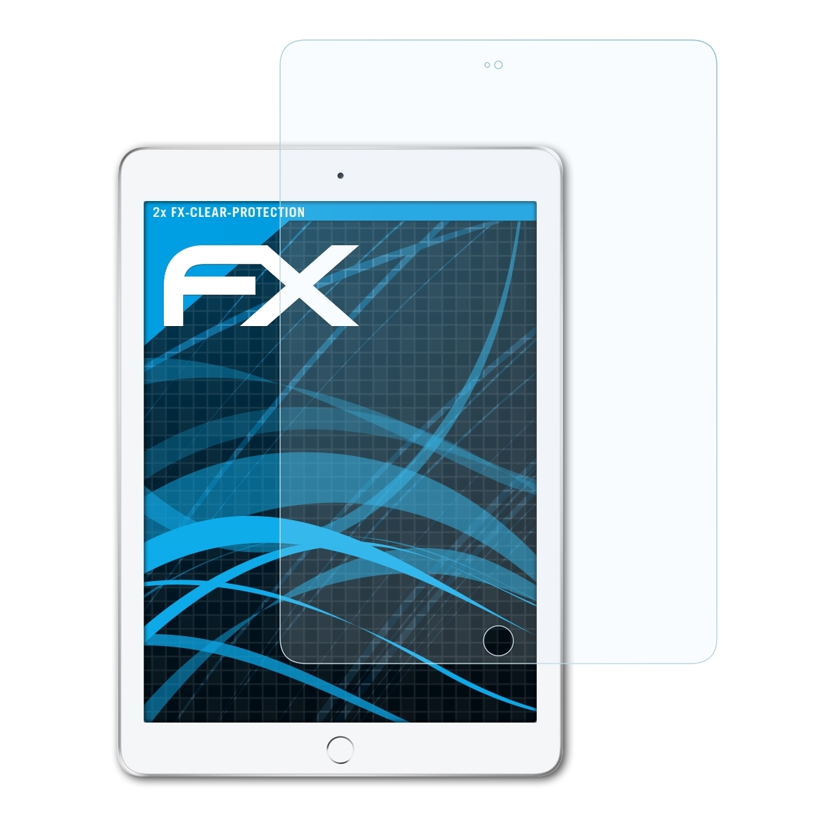 Apple FX-Clear iPad (2018)) 9,7 ATFOLIX 2x Displayschutz(für