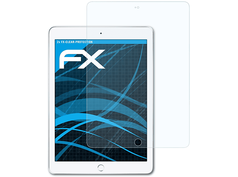 ATFOLIX 2x FX-Clear 9,7 Displayschutz(für iPad Apple (2018))
