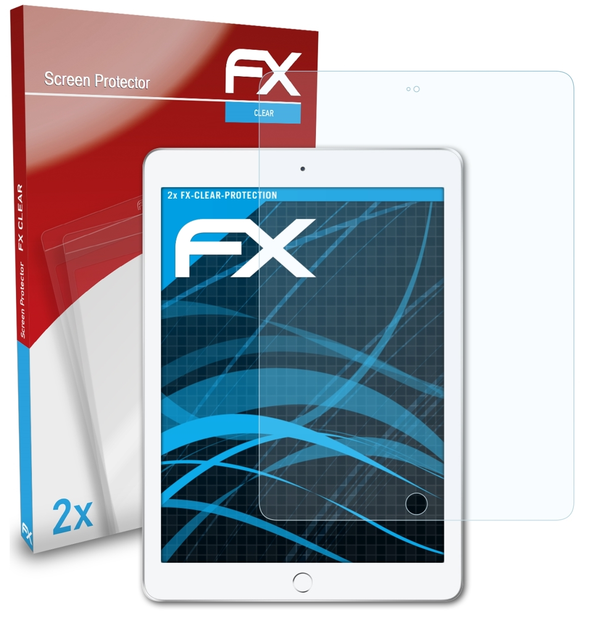 ATFOLIX 2x FX-Clear 9,7 Displayschutz(für iPad Apple (2018))