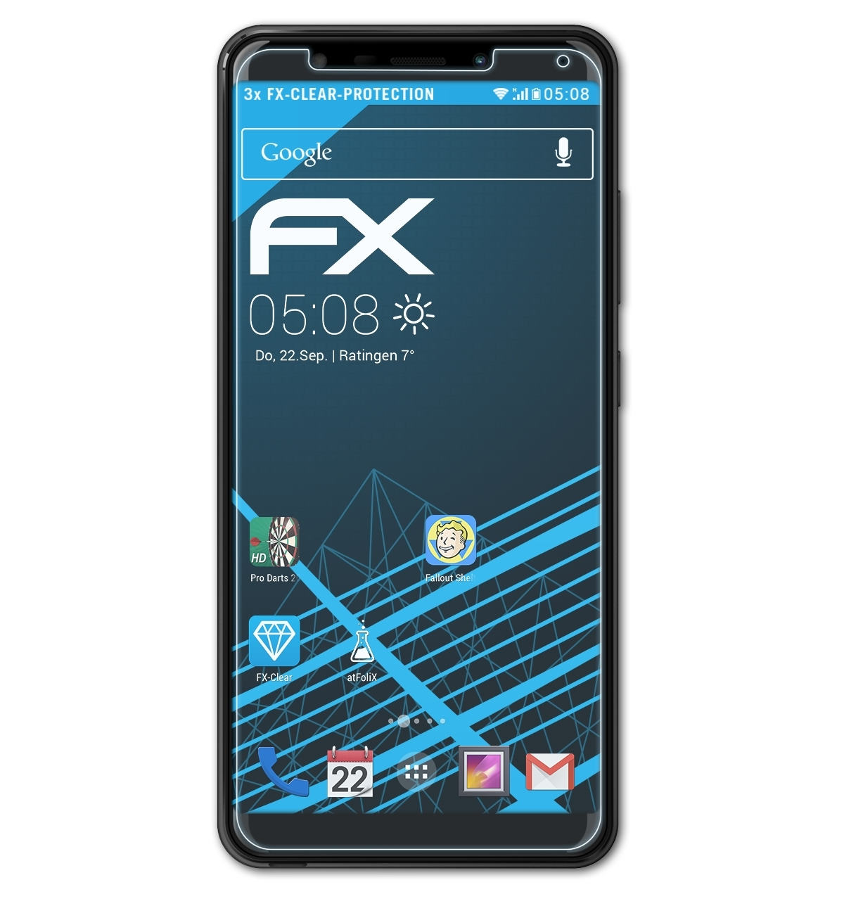 ATFOLIX 3x FX-Clear Displayschutz(für Wiko View Go)