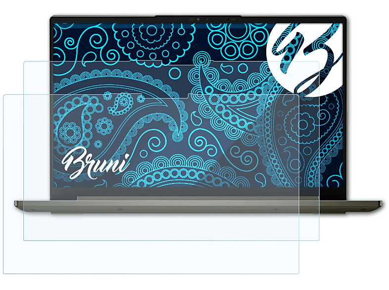 BRUNI 2x Basics-Clear Schutzfolie(für Lenovo Yoga Slim 7 (14 inch))