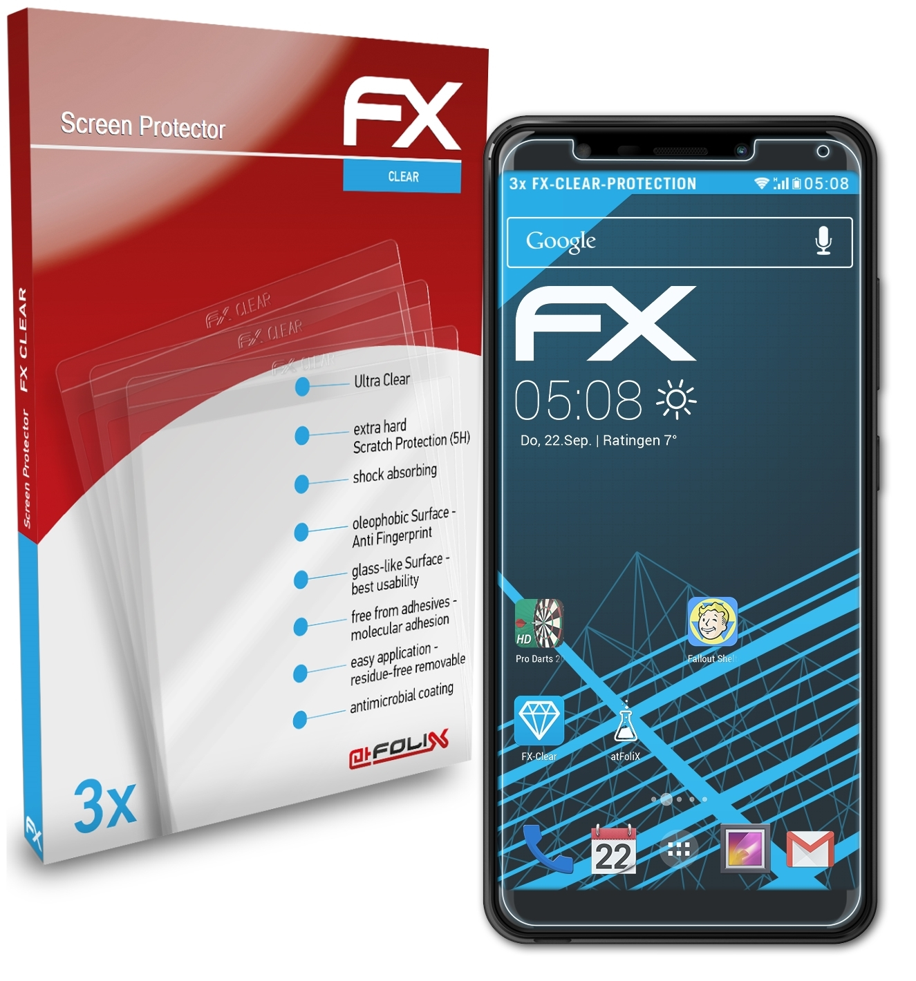 ATFOLIX Go) FX-Clear Displayschutz(für View Wiko 3x