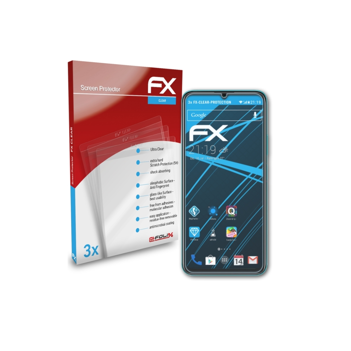3x FX-Clear Y60) ATFOLIX Nova Displayschutz(für Huawei