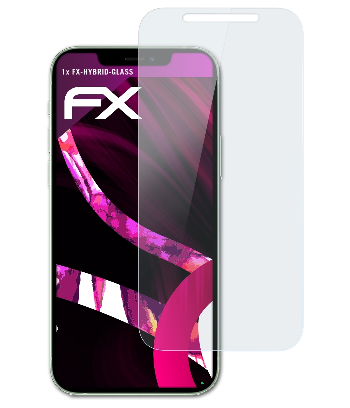 12) Apple FX-Hybrid-Glass ATFOLIX Schutzglas(für iPhone
