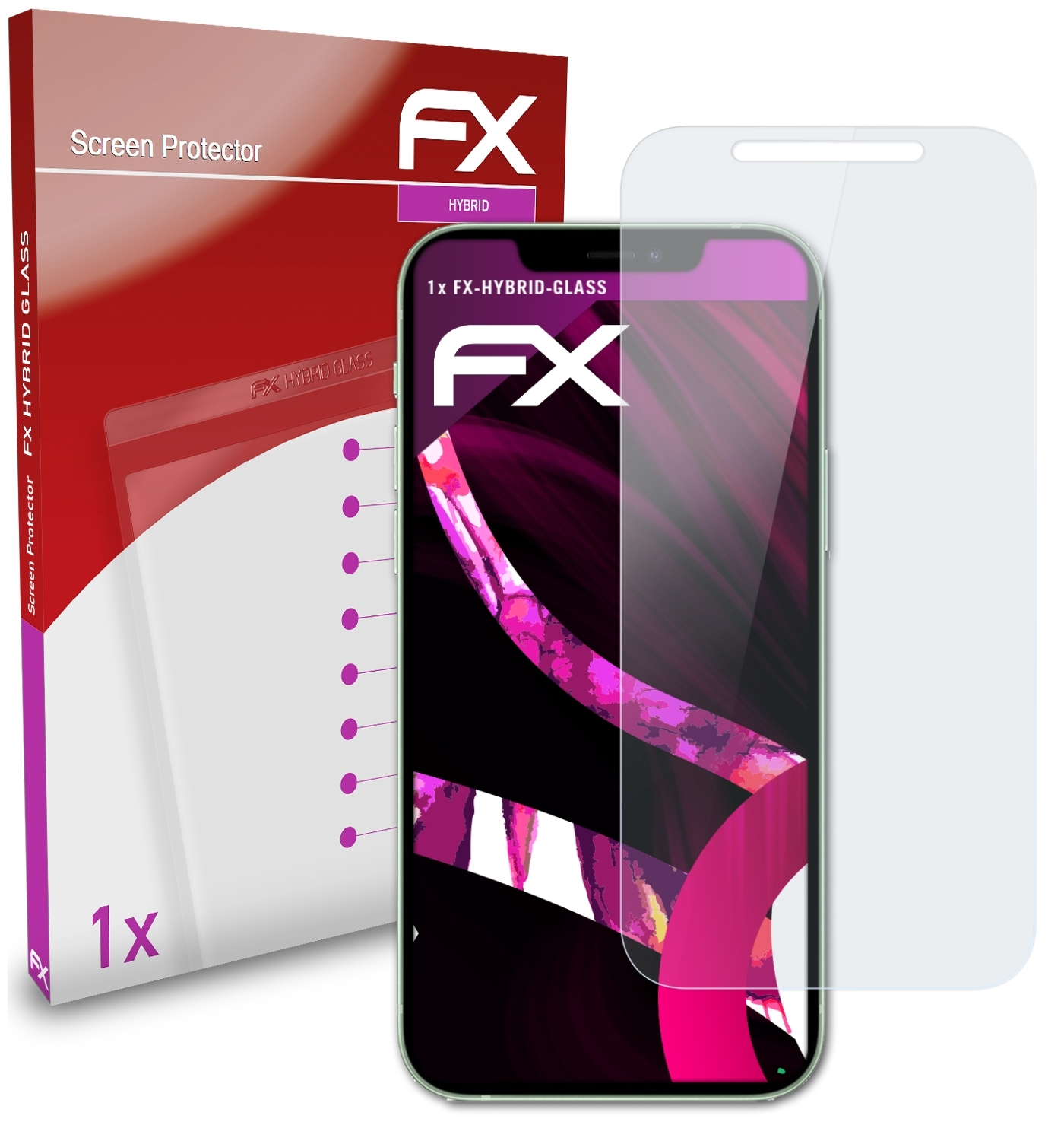 12) Apple FX-Hybrid-Glass ATFOLIX Schutzglas(für iPhone