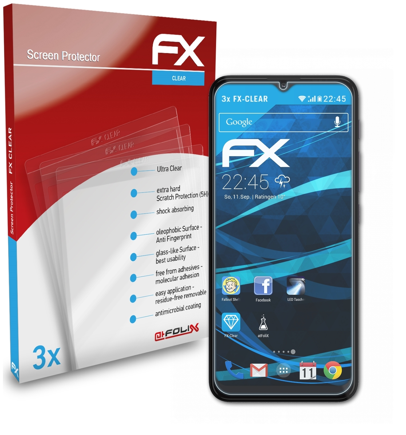 ATFOLIX G10) FX-Clear Motorola 3x Moto Displayschutz(für