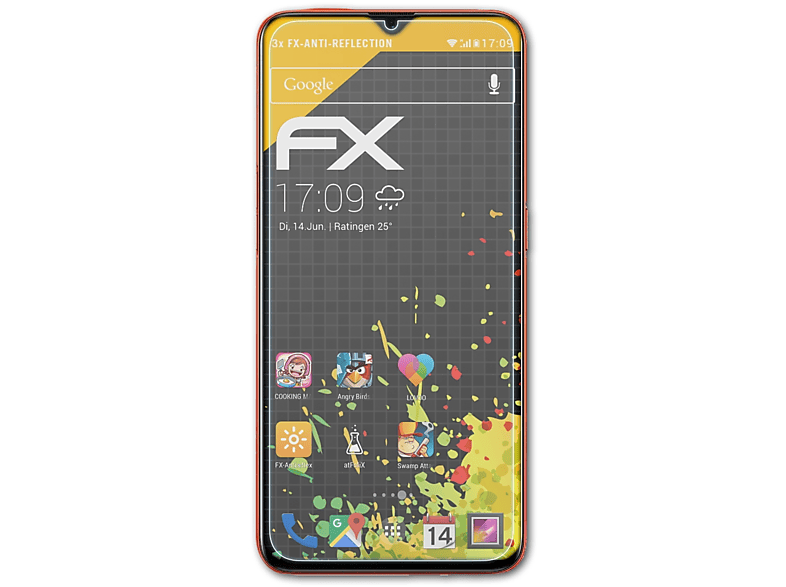 ATFOLIX 3x FX-Antireflex Displayschutz(für Oppo Reno Z)