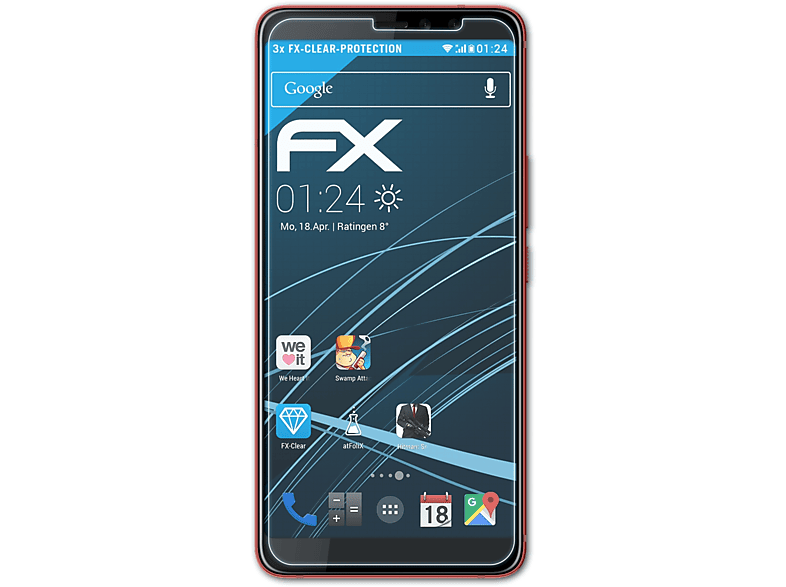 Displayschutz(für ATFOLIX HTC U11 3x EYEs) FX-Clear