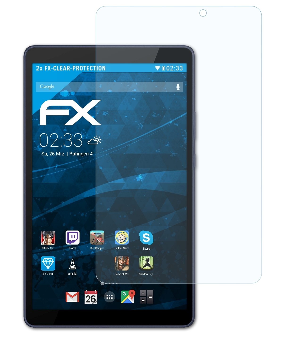 MatePad ATFOLIX Displayschutz(für 2x FX-Clear Huawei T8)