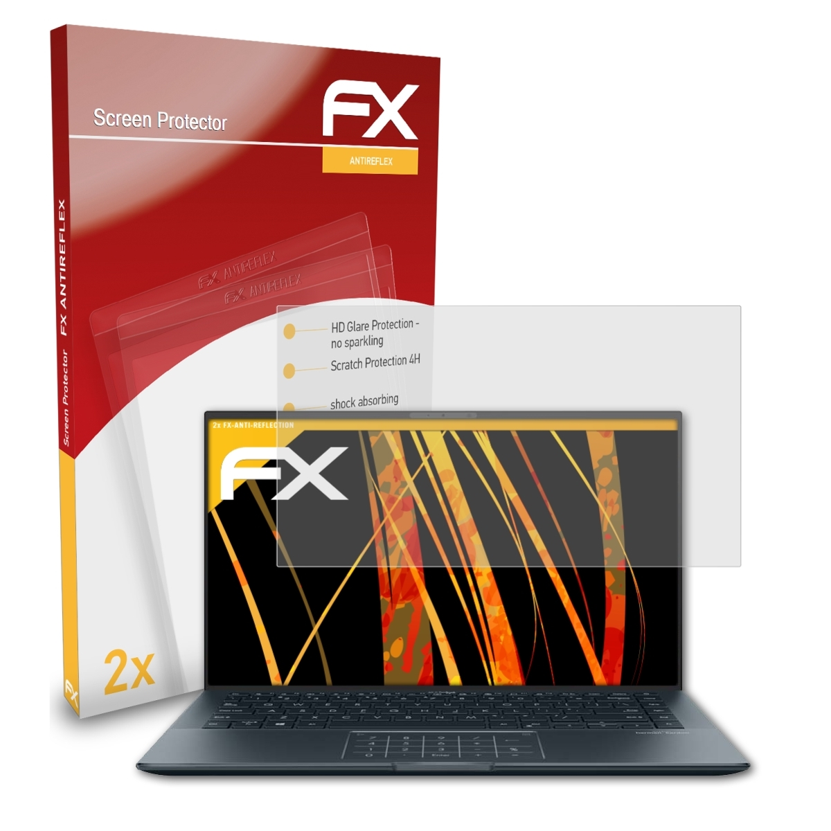 2x Asus FX-Antireflex (UX425EA)) 14 ZenBook Displayschutz(für ATFOLIX