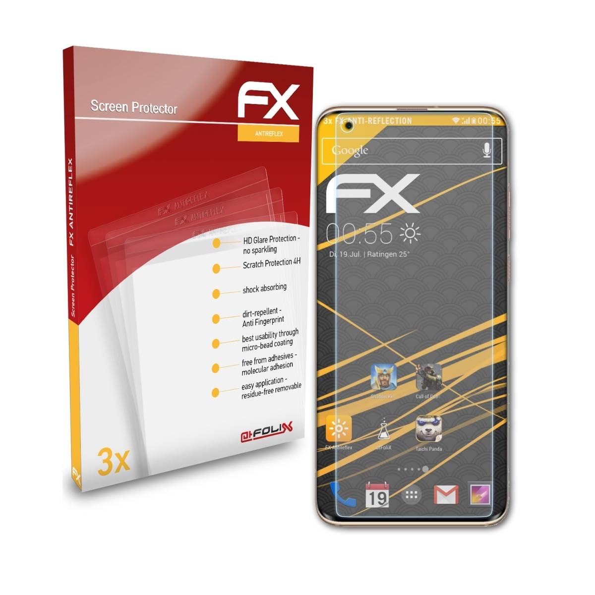 ATFOLIX 3x 10) Xiaomi FX-Antireflex Mi Displayschutz(für