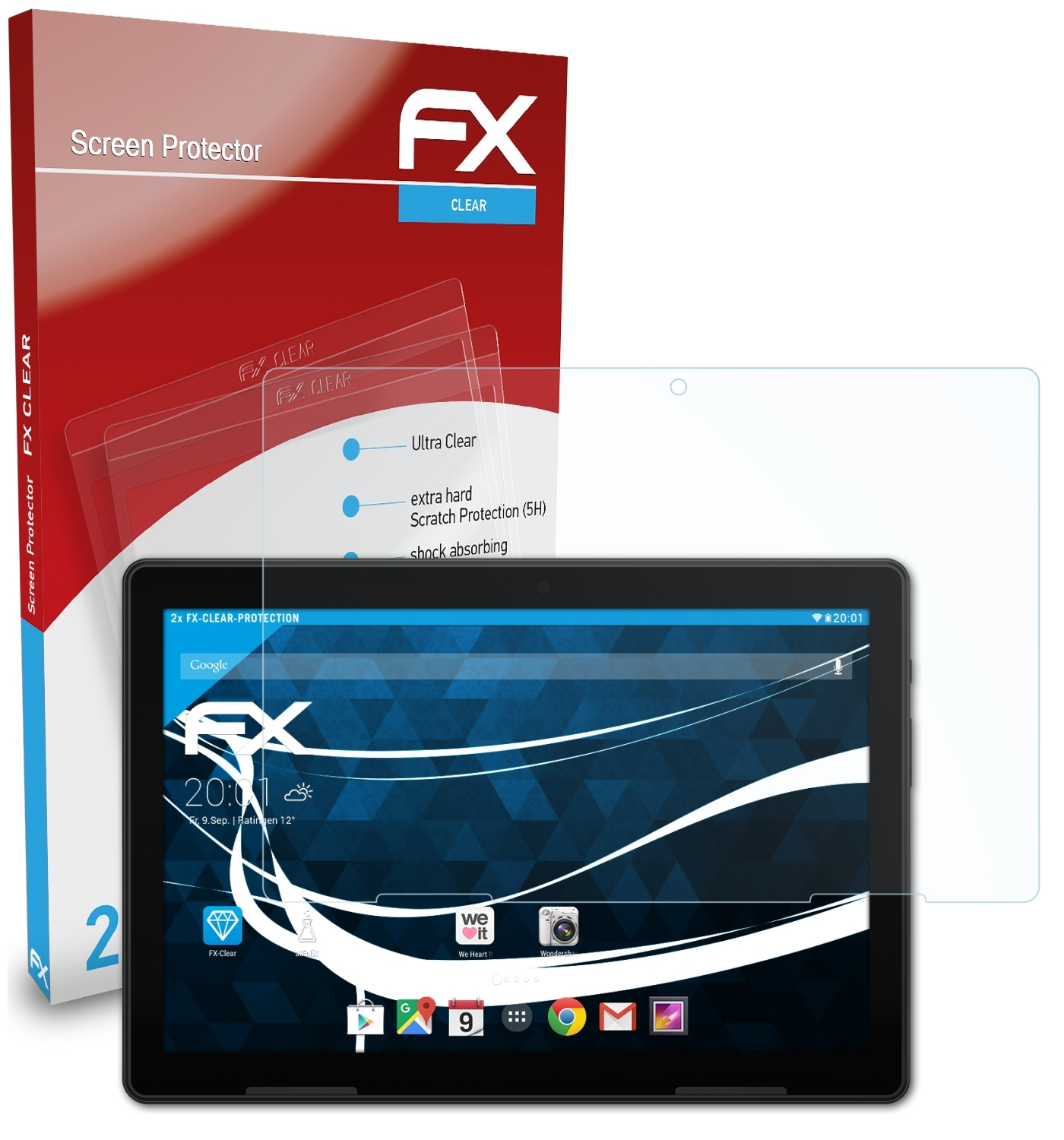 ATFOLIX 2x FX-Clear Displayschutz(für LIFETAB Medion E10604)