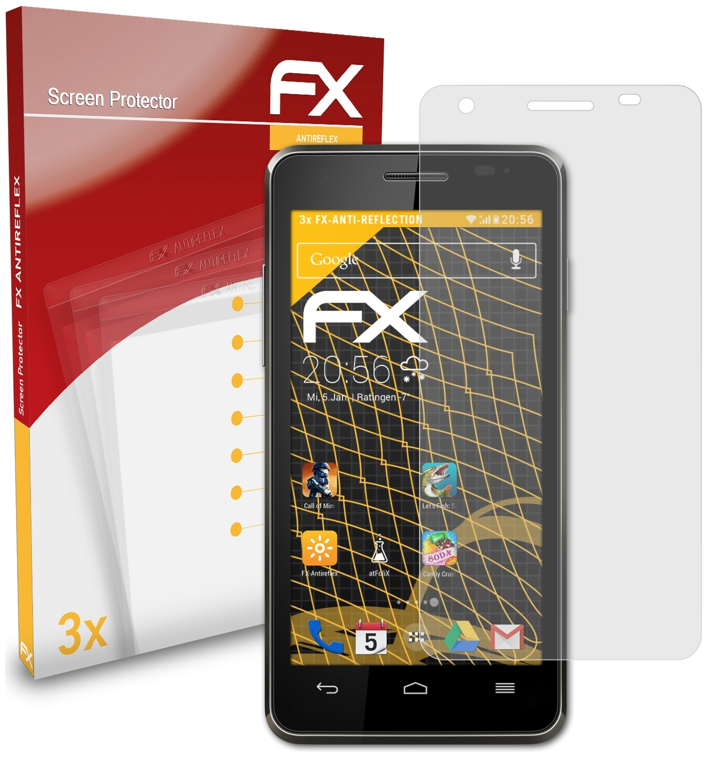 3x FX-Antireflex Turbo) ATFOLIX Displayschutz(für Smart 4 Vodafone