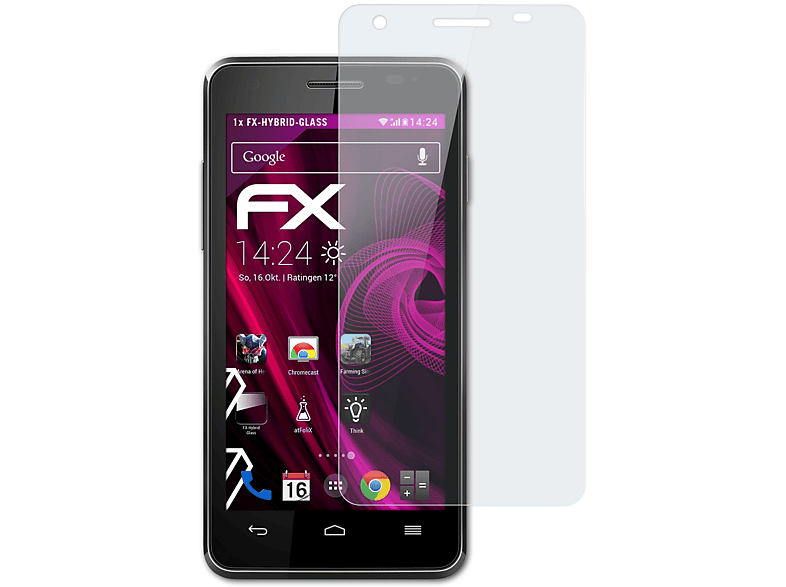 ATFOLIX FX-Hybrid-Glass Schutzglas(für Vodafone Smart 4 Turbo)