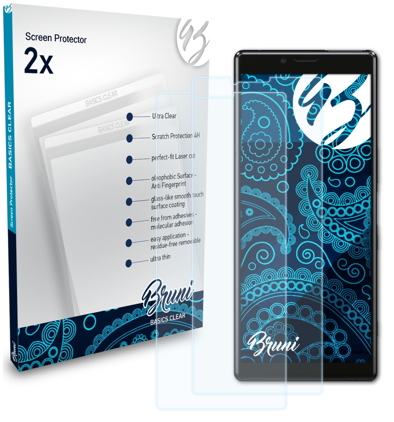 BRUNI 2x Basics-Clear Schutzfolie(für Xperia Sony 1)