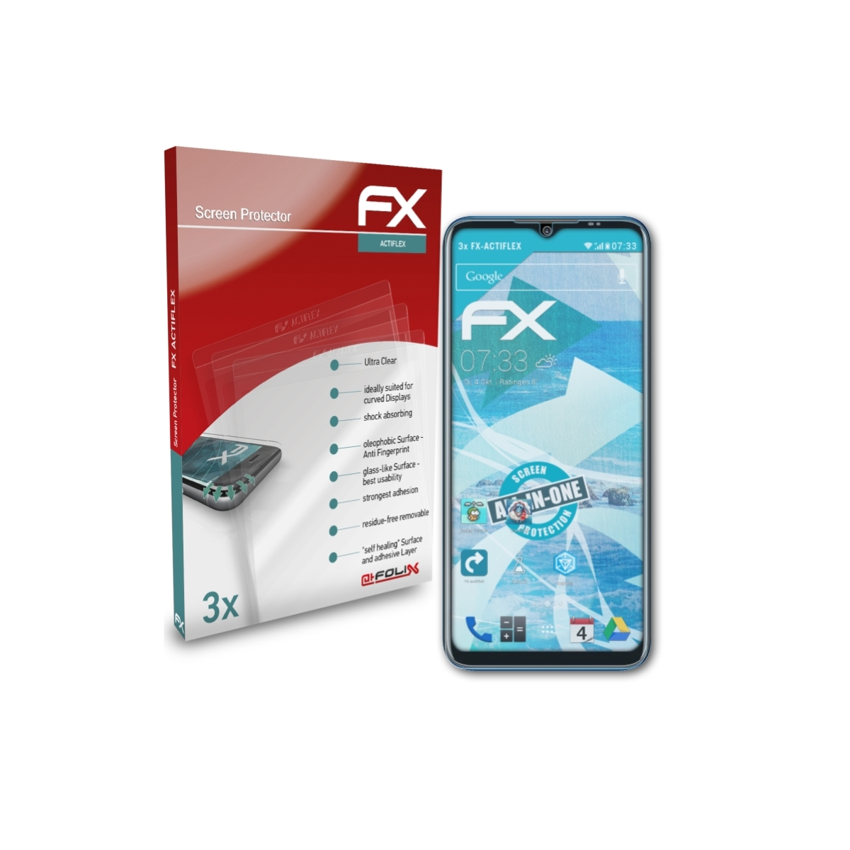 ATFOLIX 3x Max Gionee Displayschutz(für FX-ActiFleX Pro)
