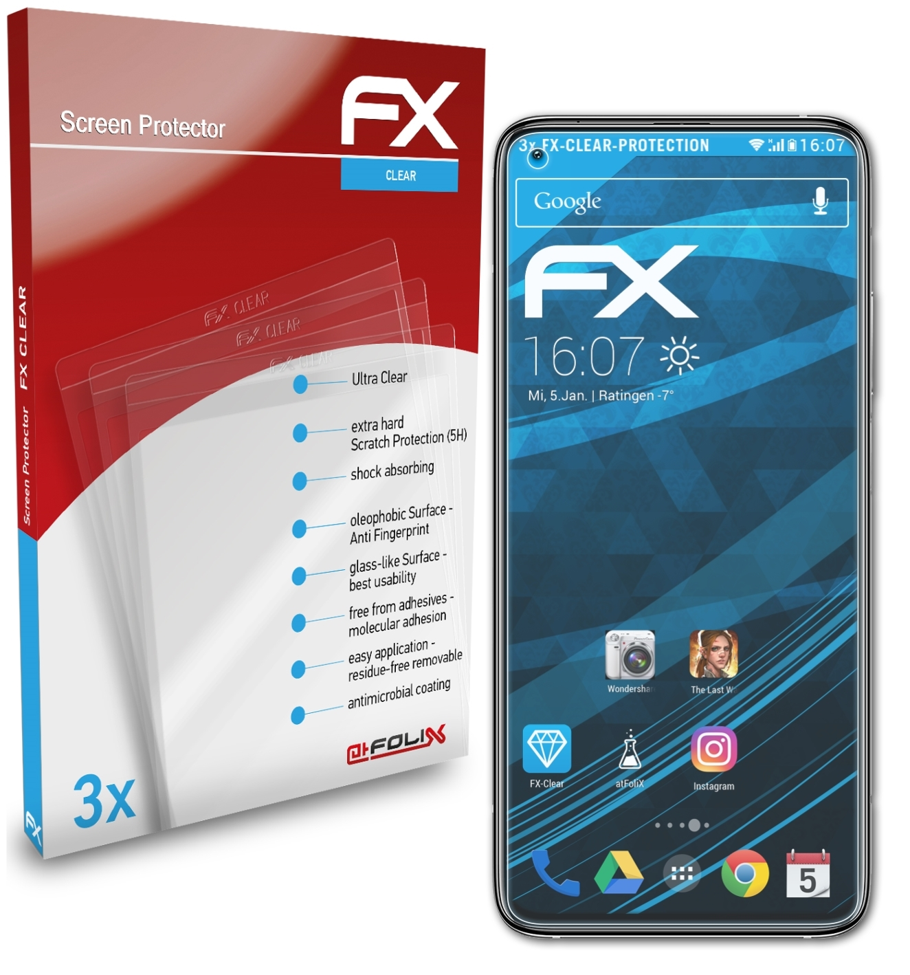 ATFOLIX 3x FX-Clear Displayschutz(für Xiaomi Mi 10T)