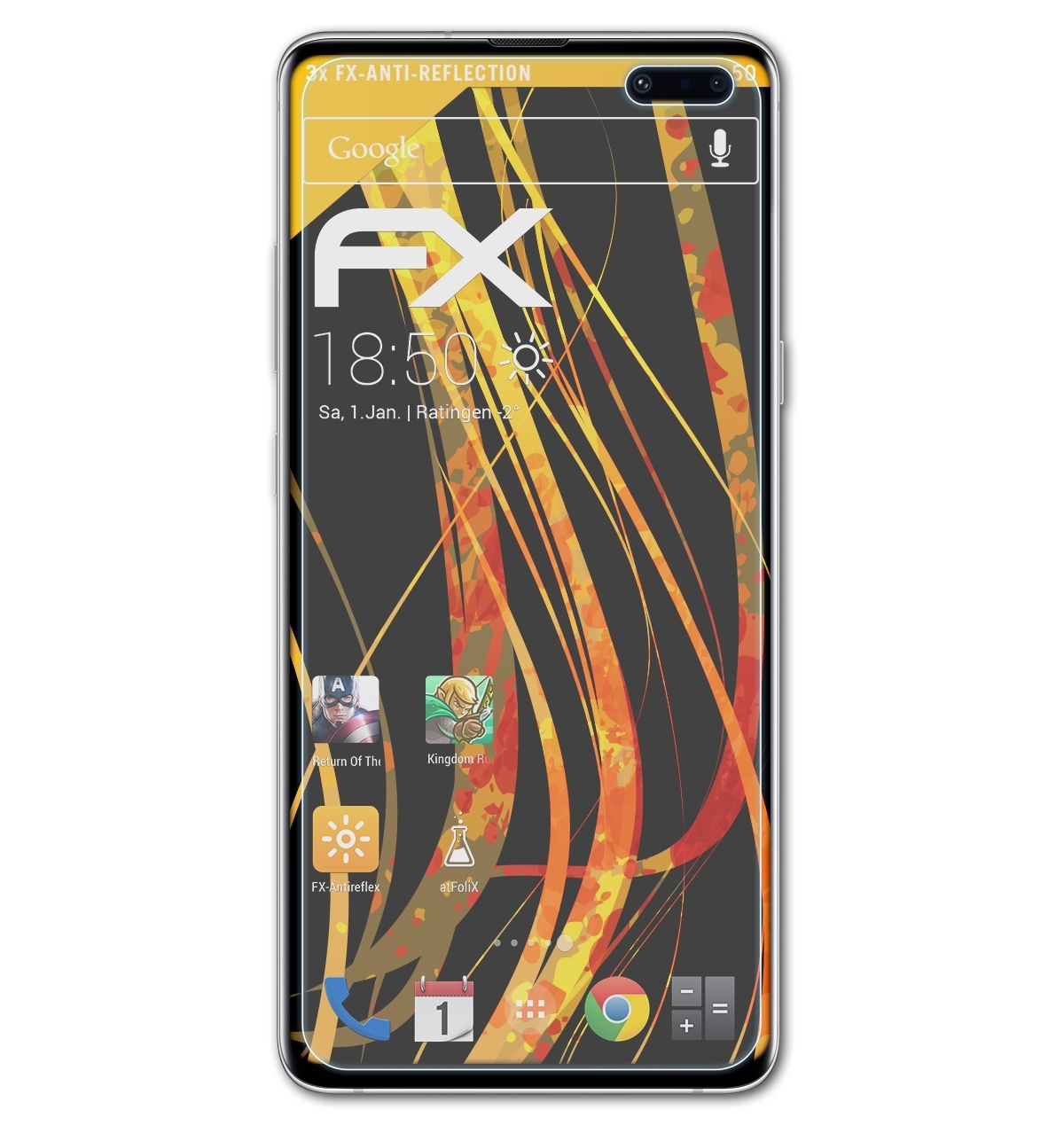 ATFOLIX 3x FX-Antireflex Displayschutz(für Samsung S10 5G) Galaxy