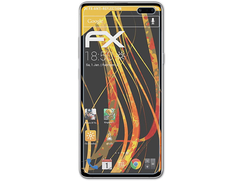 Samsung Displayschutz(für FX-Antireflex 5G) S10 3x ATFOLIX Galaxy