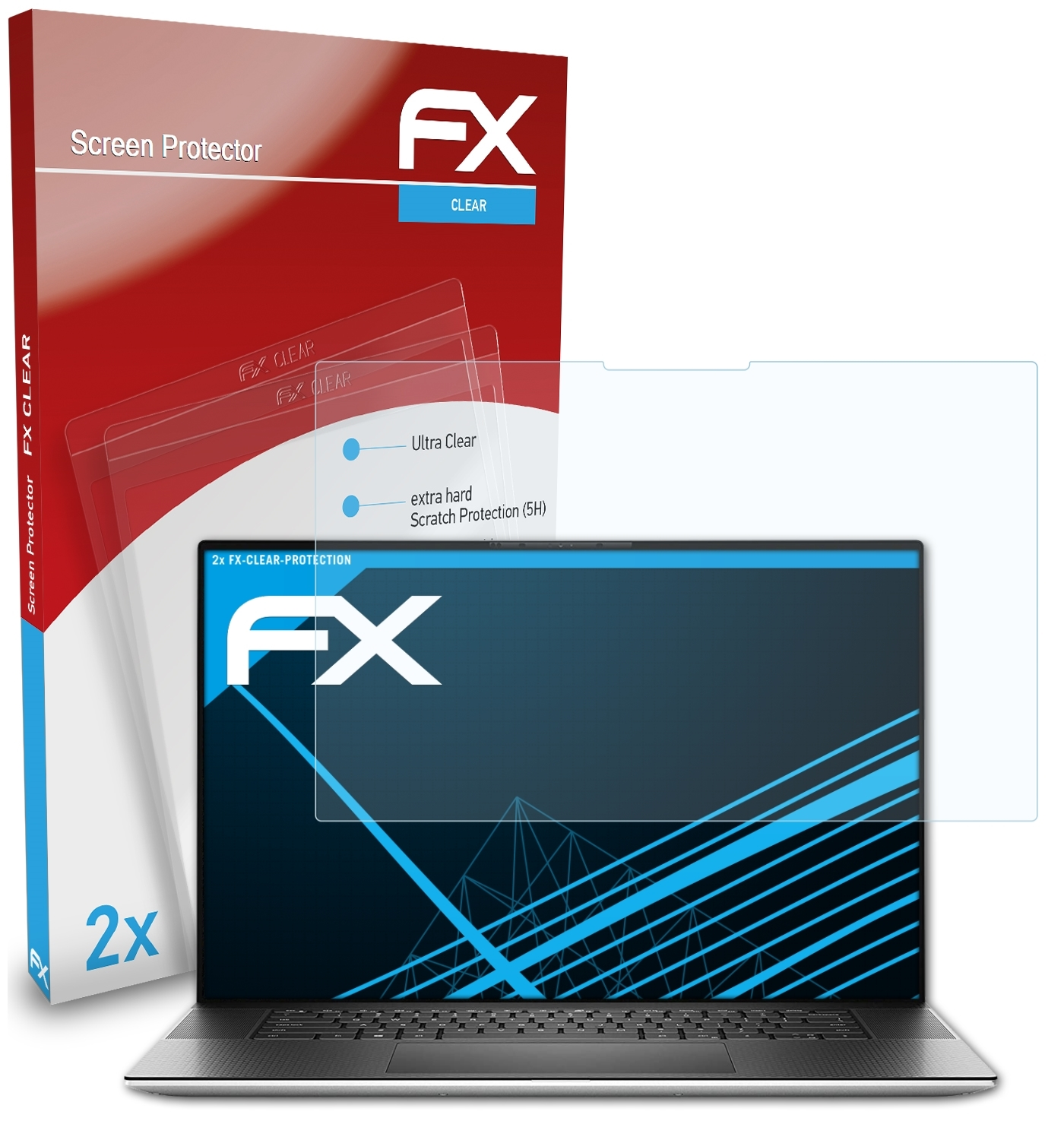 Displayschutz(für XPS 17 2x Dell Dell FX-Clear (9700)) ATFOLIX