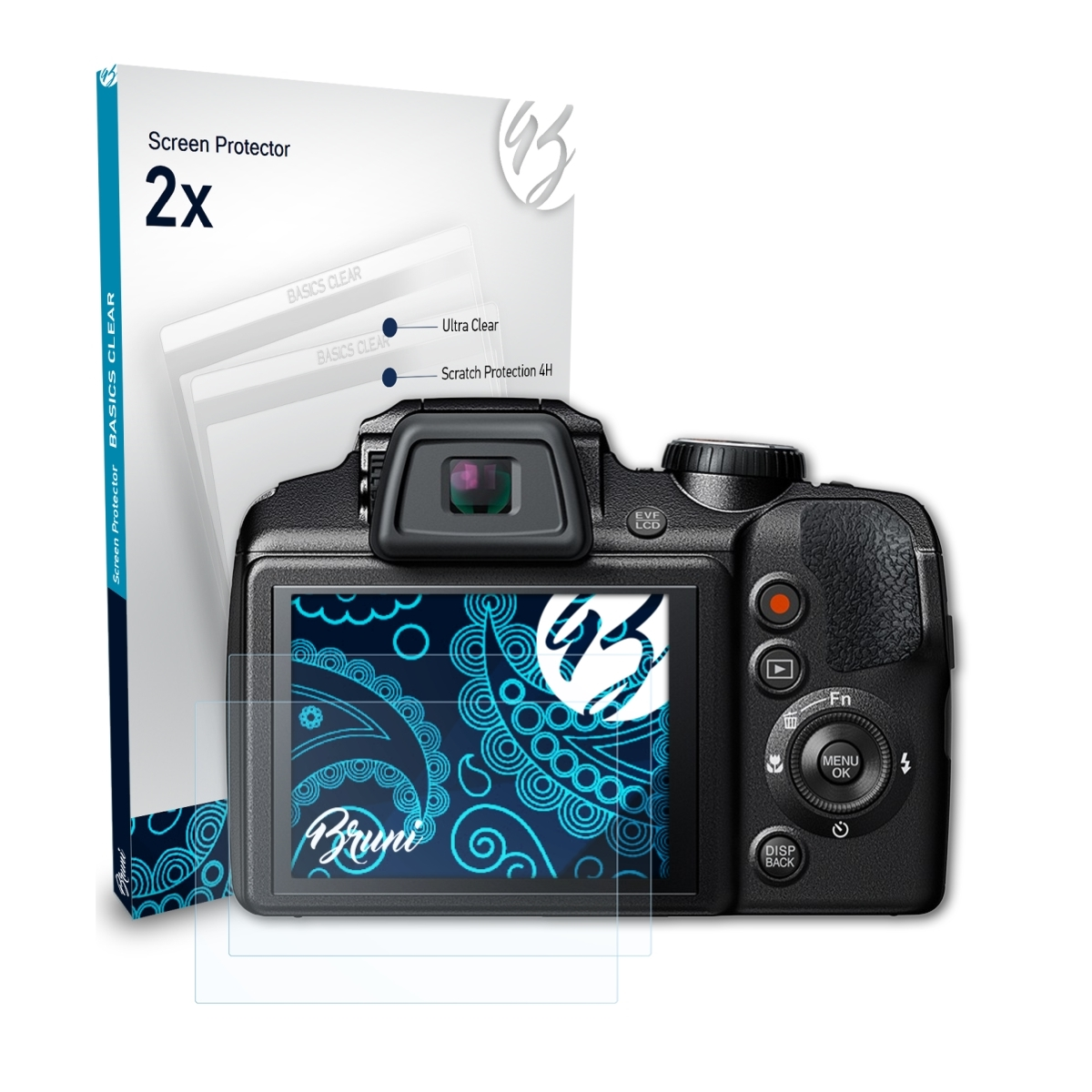 BRUNI S9900W) Basics-Clear Fujifilm FinePix Schutzfolie(für 2x