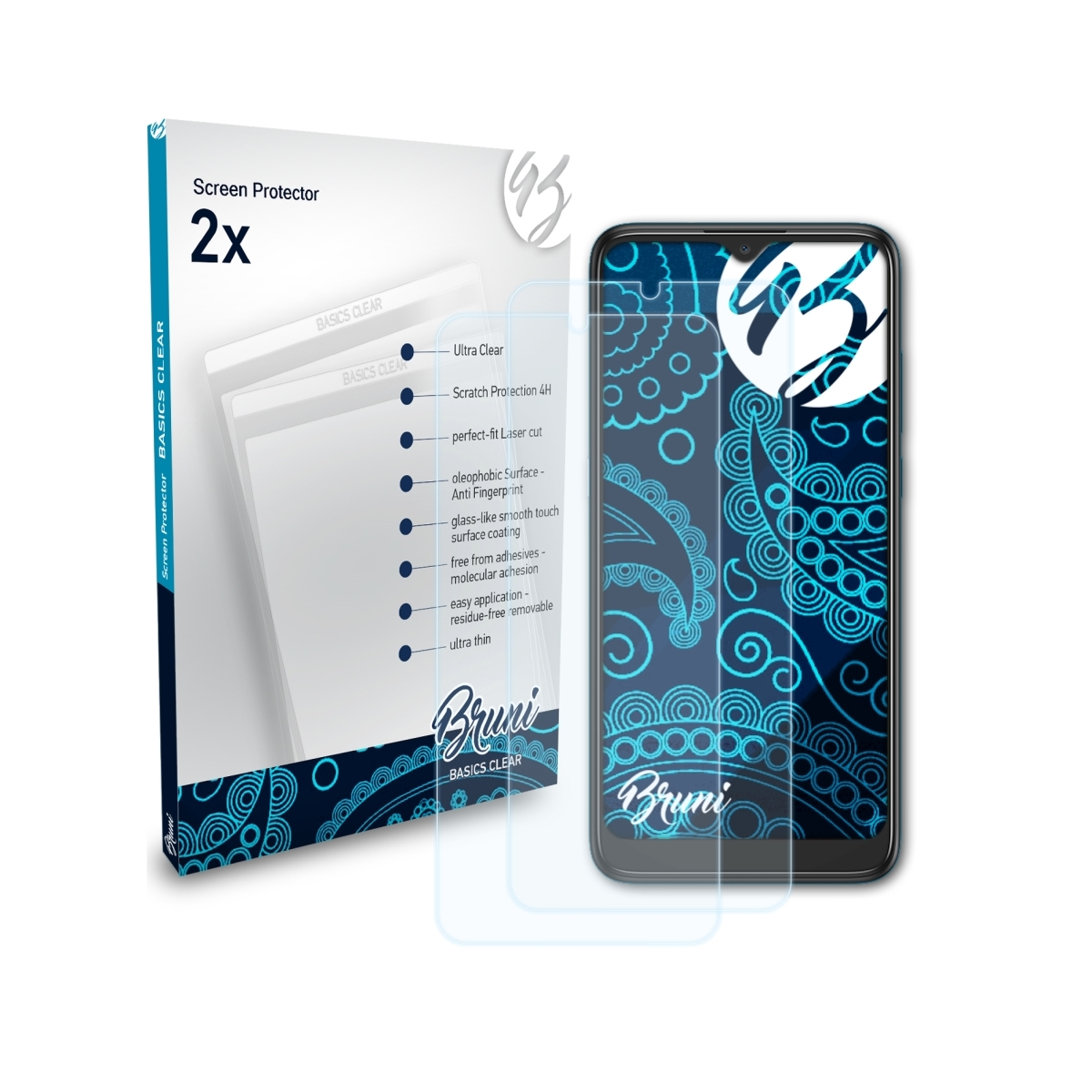 BRUNI 2x Basics-Clear Schutzfolie(für Plus) 3X Alcatel