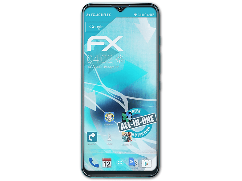 ATFOLIX 3x FX-ActiFleX Displayschutz(für Wiko Power U30) | Displayschutzfolien & Gläser