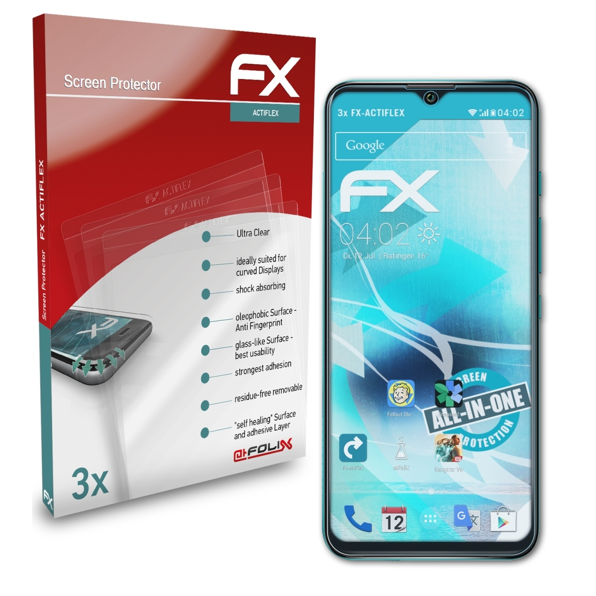 3x U30) ATFOLIX Wiko Displayschutz(für Power FX-ActiFleX