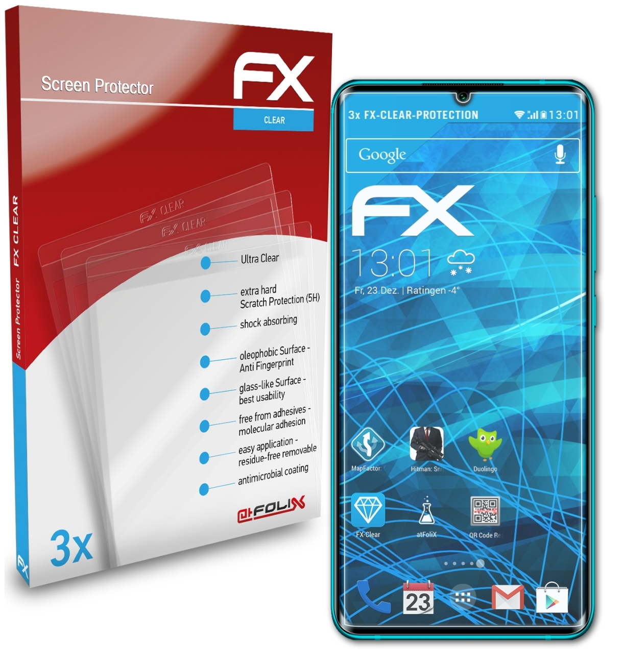 Mi Note Displayschutz(für 10) FX-Clear ATFOLIX Xiaomi 3x