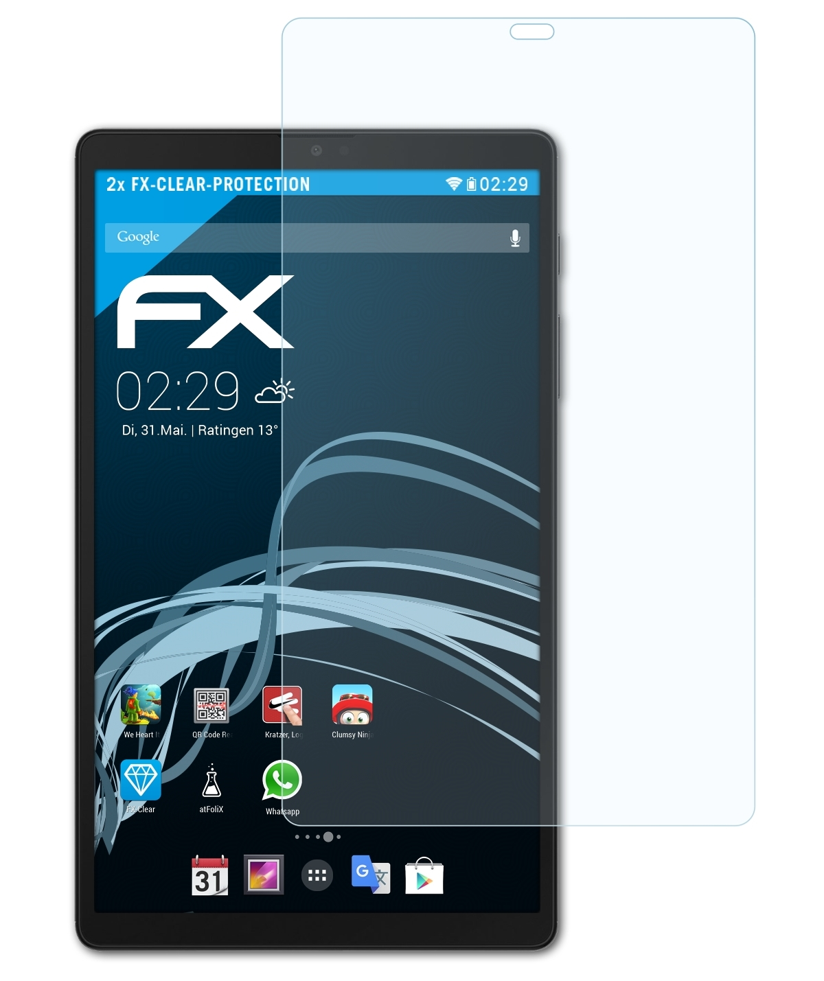 FX-Clear ATFOLIX Tab Displayschutz(für A7 Galaxy Samsung Lite) 2x