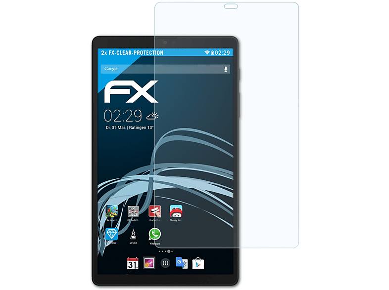 ATFOLIX 2x FX-Clear Displayschutz(für Samsung Galaxy Tab A7 Lite)
