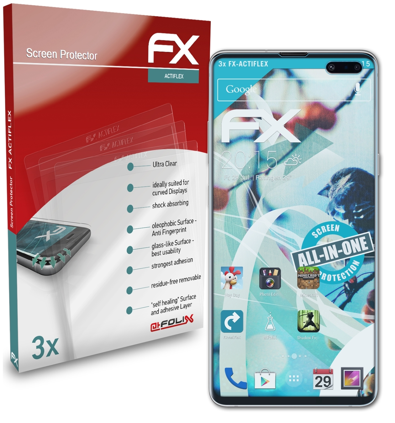 ATFOLIX 3x FX-ActiFleX Displayschutz(für Samsung S10 5G) Galaxy
