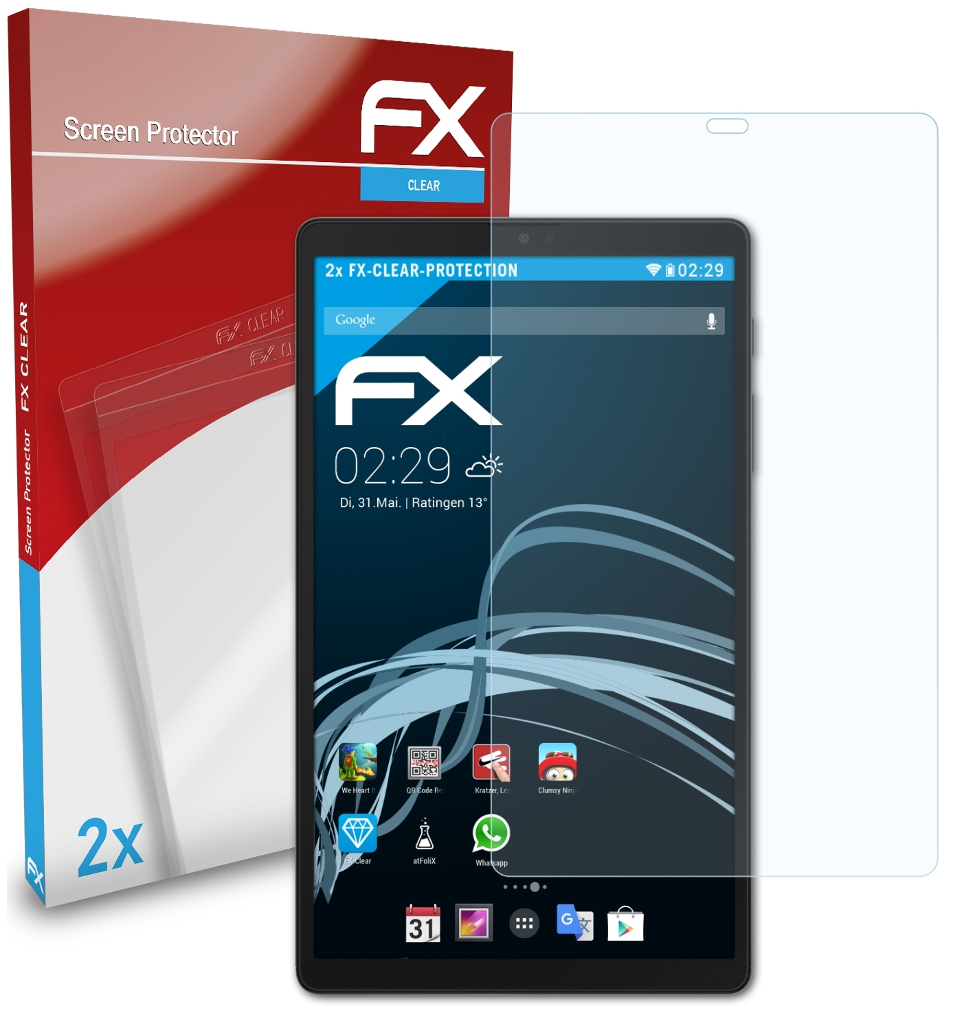 FX-Clear ATFOLIX Tab Displayschutz(für A7 Galaxy Samsung Lite) 2x