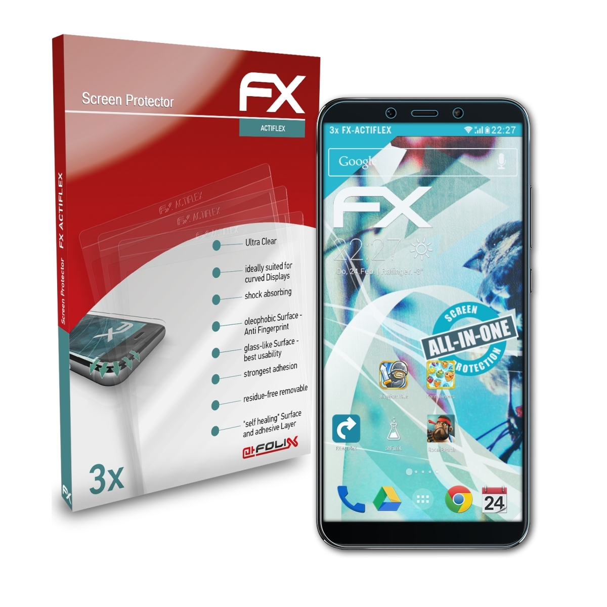 6X) ATFOLIX FX-ActiFleX Displayschutz(für Mi Xiaomi 3x