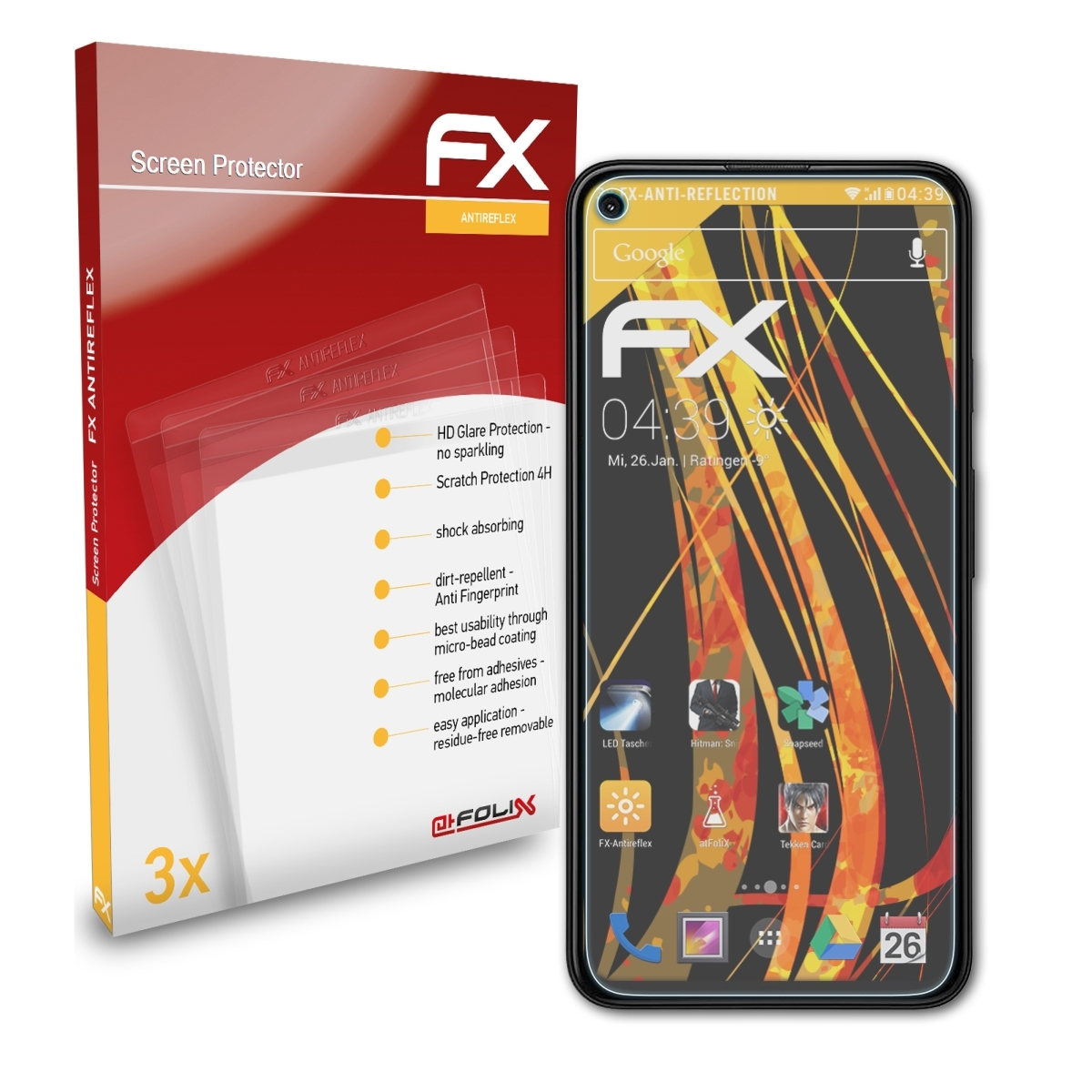 (5G)) Pixel ATFOLIX Displayschutz(für FX-Antireflex 4a Google 3x