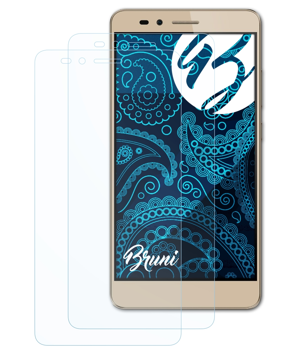 5X) Schutzfolie(für Basics-Clear Honor BRUNI 2x Huawei