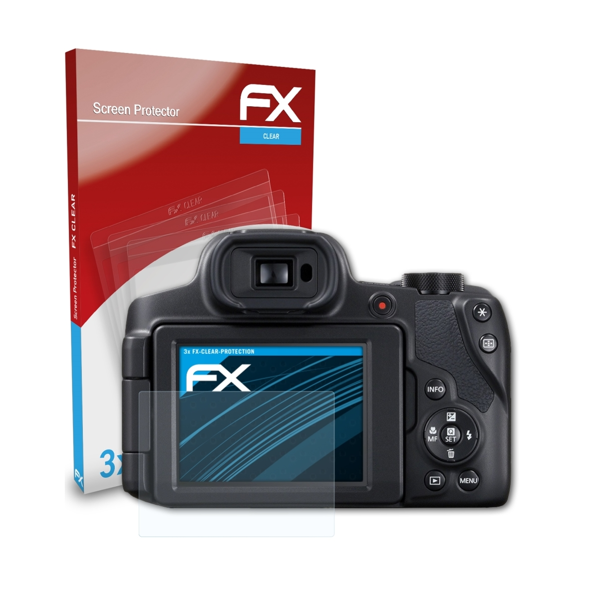PowerShot Canon SX70 HS) 3x ATFOLIX FX-Clear Displayschutz(für