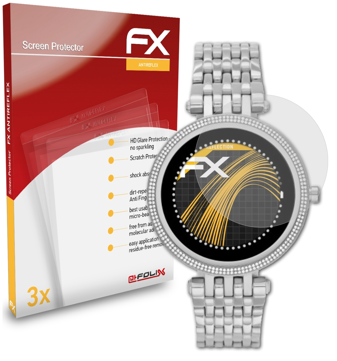 ATFOLIX 3x FX-Antireflex Displayschutz(für Gen 5E) Michael Kors Darci
