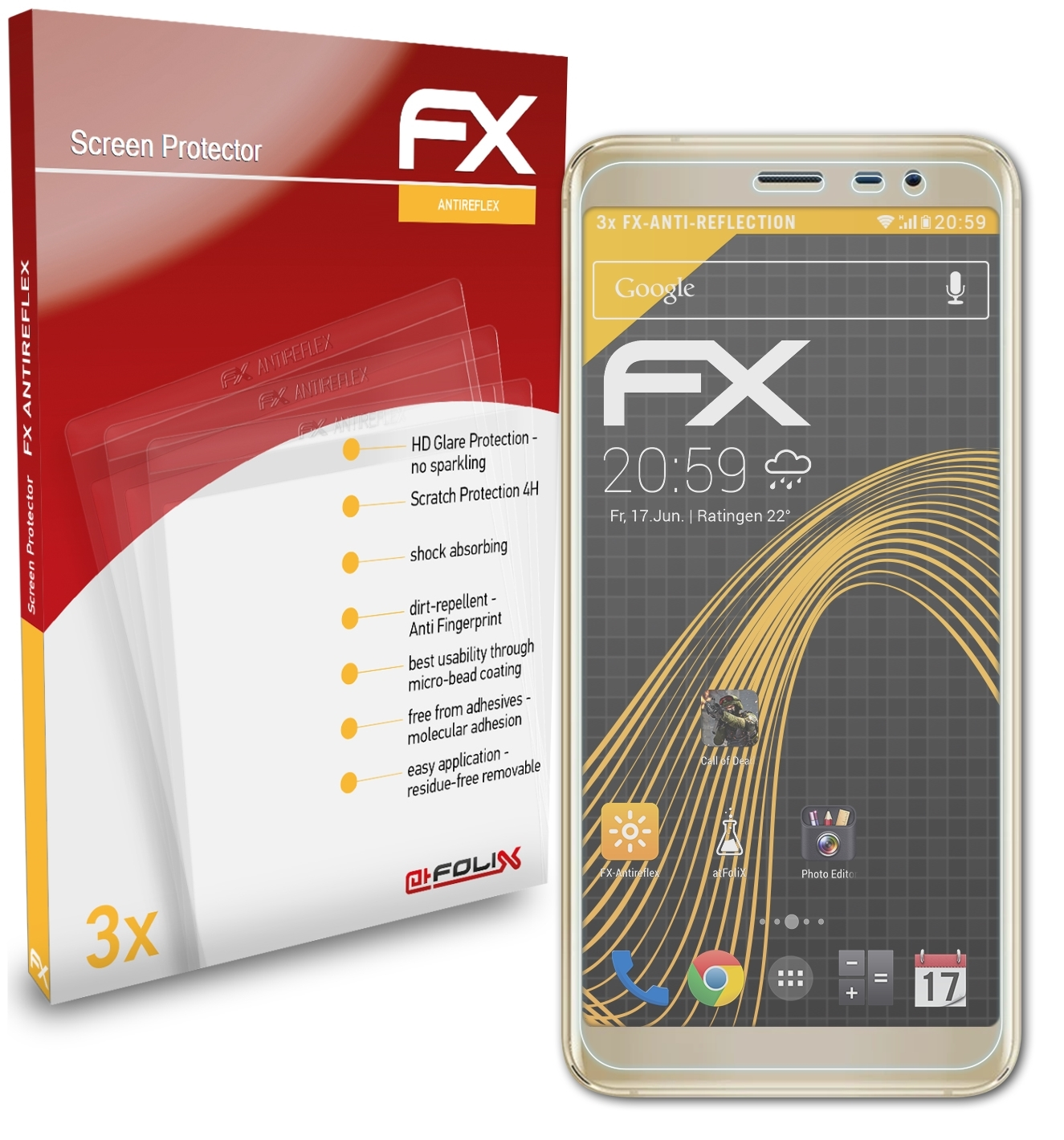ATFOLIX 3x Displayschutz(für FX-Antireflex AllCall X) Rio