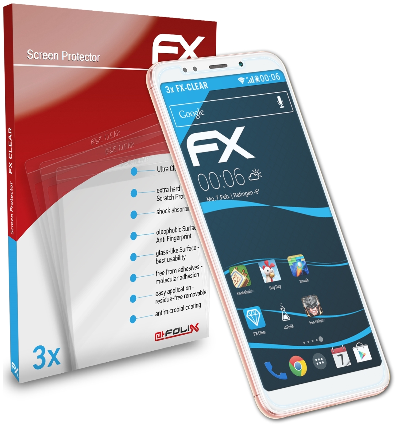 ATFOLIX 3x FX-Clear Displayschutz(für Redmi 5 Plus) Xiaomi